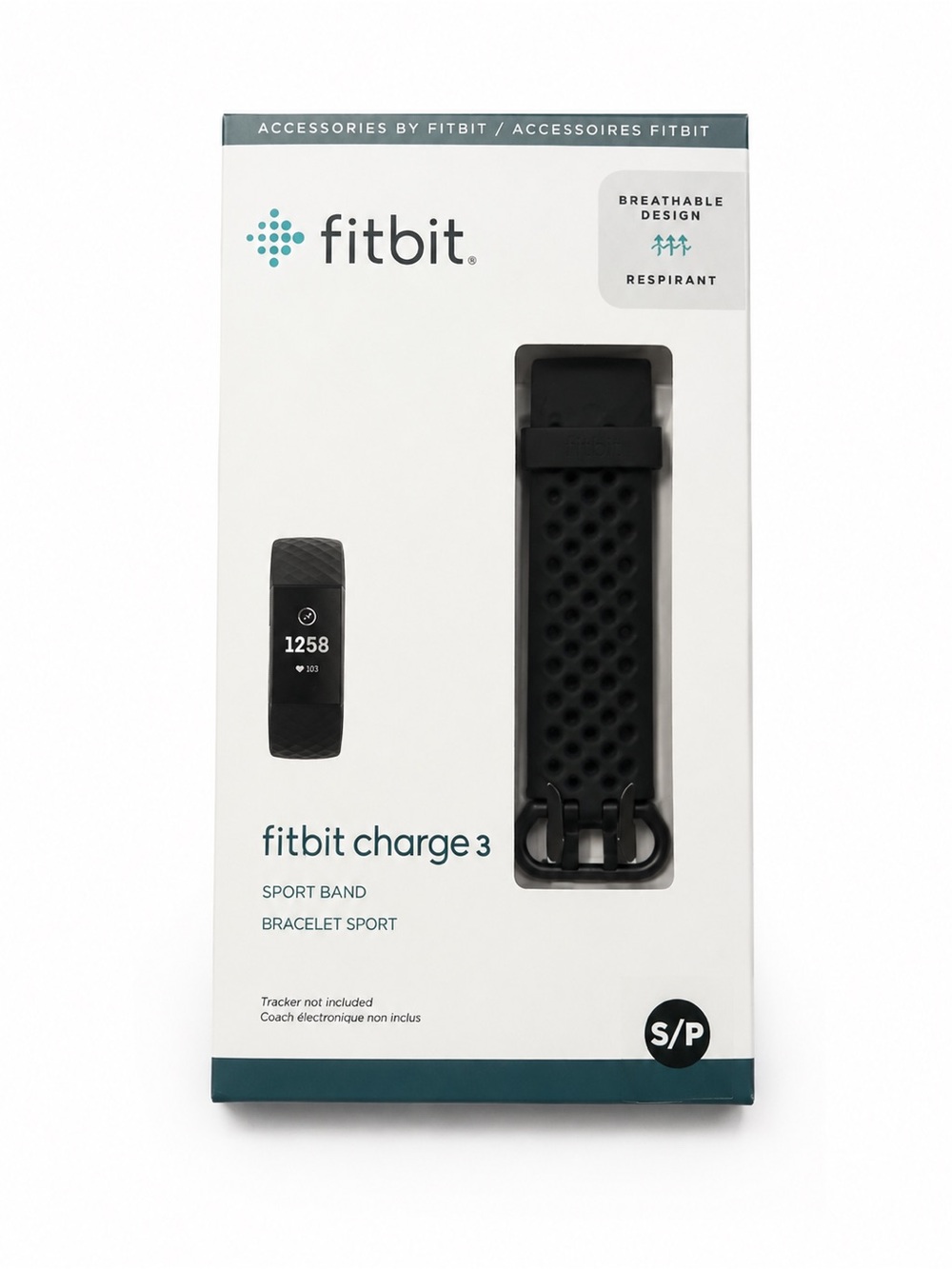 fitbit Charge 3 Black Breathable Sport Band